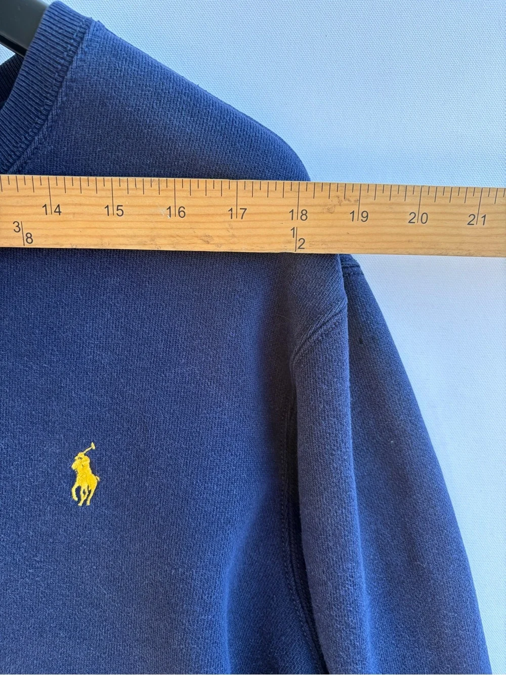 Polo Ralph Lauren Navy Blue Crewneck Sweatshirt Yellow Pony Size L